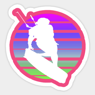 Kitesurfing Female Rider Silhouette Retro Sunset Sticker